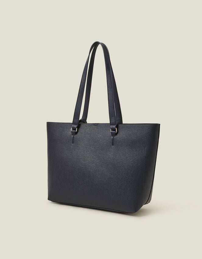 Accessorize Faux Leather Tote Bag Blue