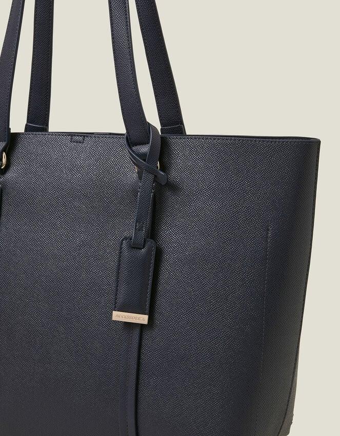 Accessorize Faux Leather Tote Bag Blue