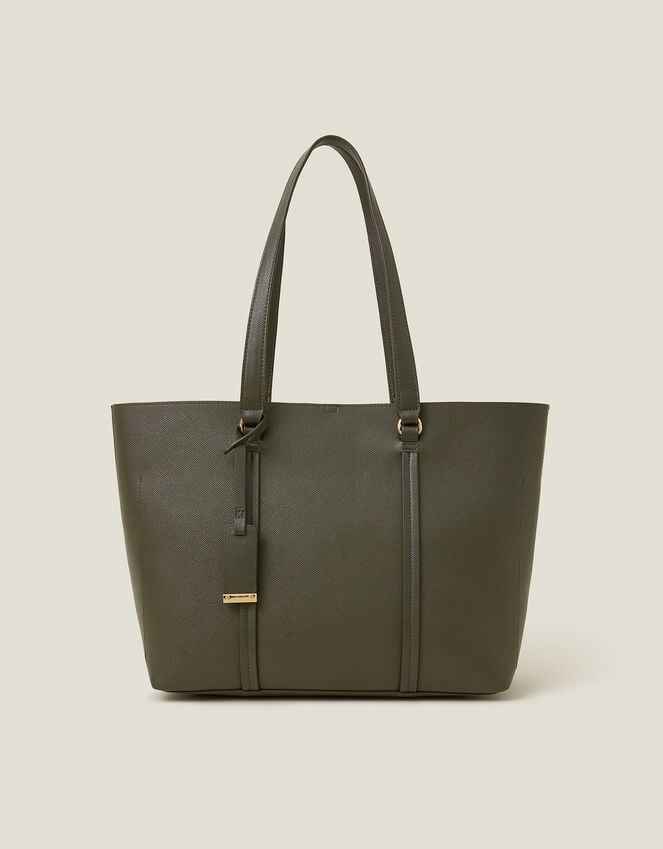 Accessorize Faux Leather Tote Bag Green