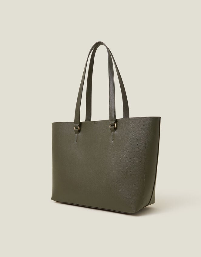 Accessorize Faux Leather Tote Bag Green