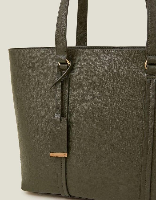 Accessorize Faux Leather Tote Bag Green