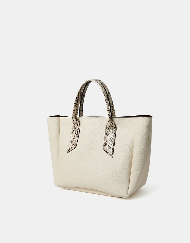 Accessorize Faux Snakeskin Handle Tote Bag