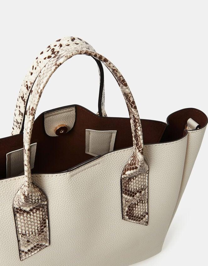 Accessorize Faux Snakeskin Handle Tote Bag