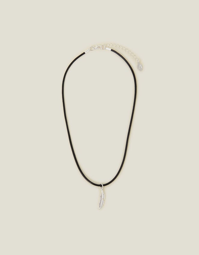 Accessorize Feather Pendant Cord Necklace