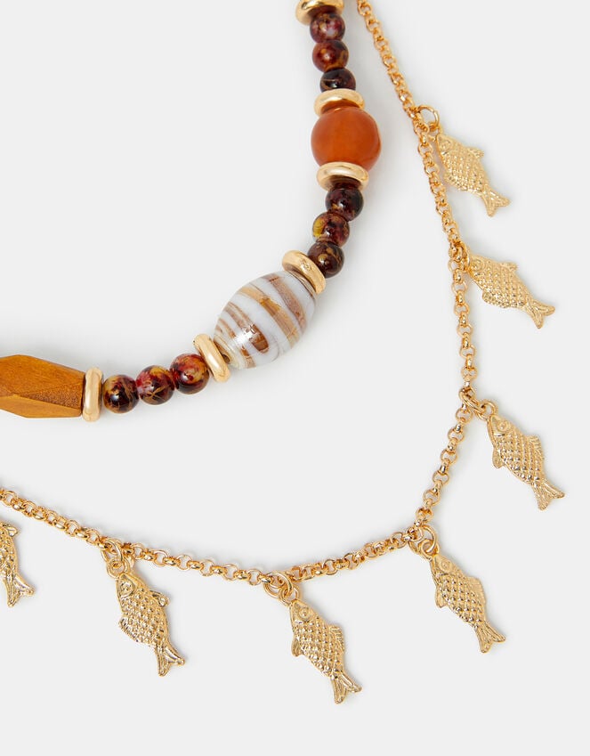 Accessorize Fish Chain Beaded Bag Charm