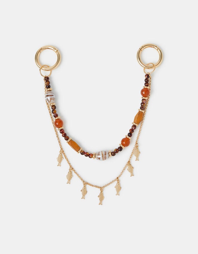 accessorize Fish Chain Beaded Bag Charm