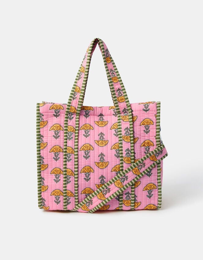 Accessorize Floral Block Print Quilted Handbag