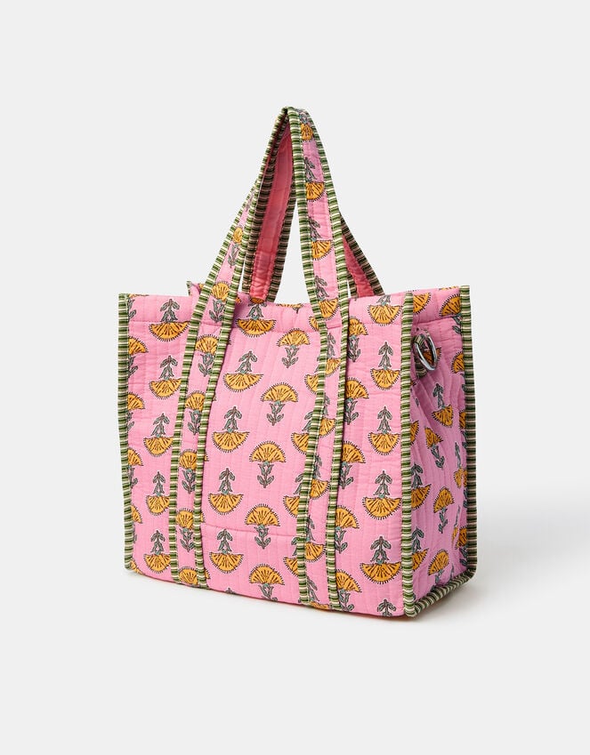 Accessorize Floral Block Print Quilted Handbag