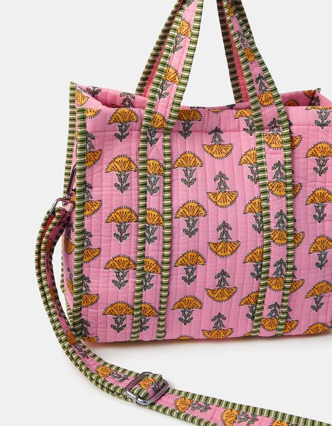 Accessorize Floral Block Print Quilted Handbag