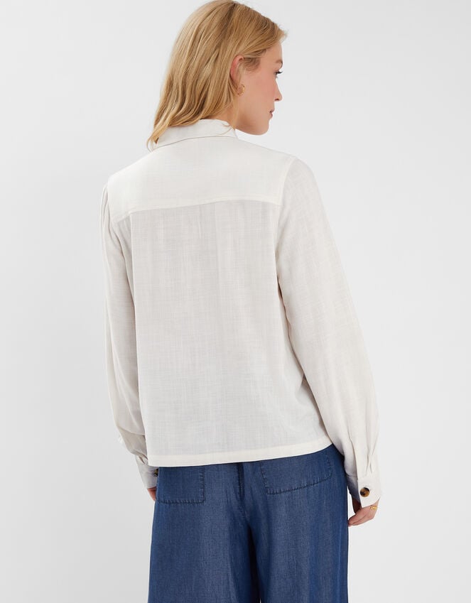 Accessorize Floral Embroidered Shacket Ivory