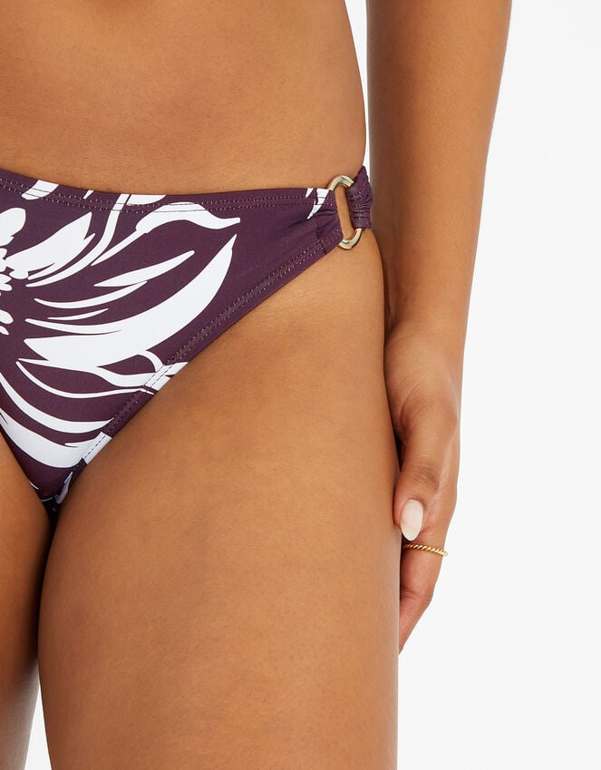 Accessorize Floral Print Bikini Bottoms Brown
