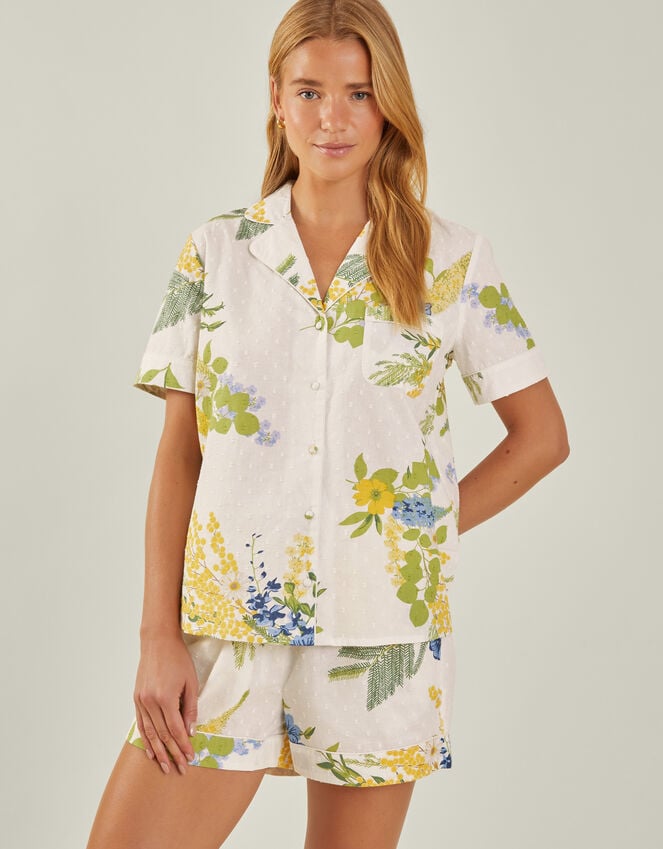 accessorize Floral Print Short Pyjamas Set Ivory