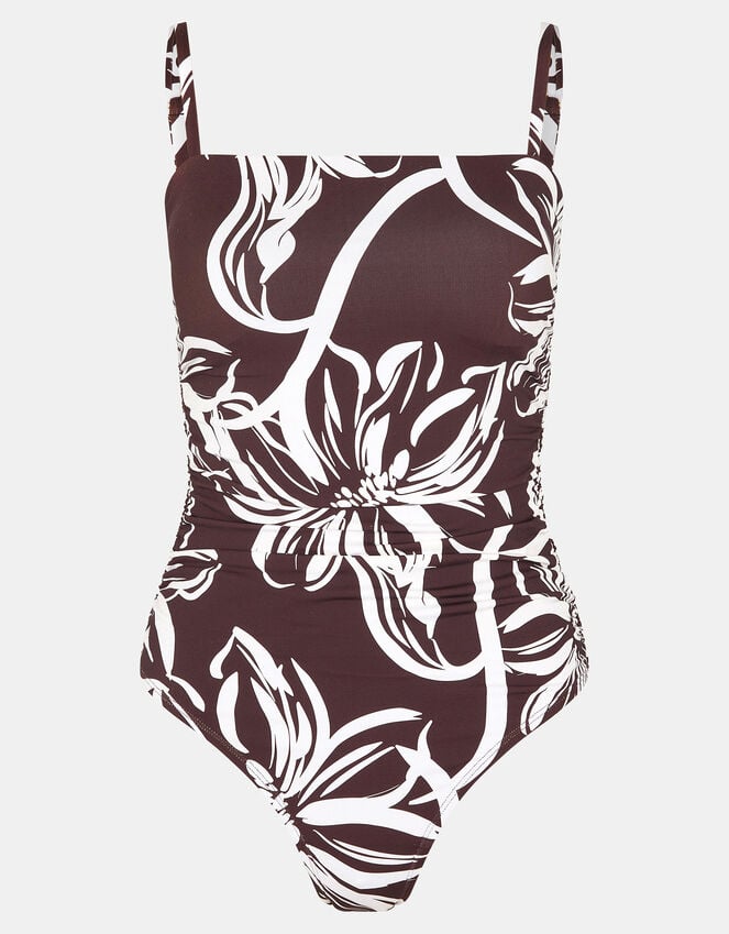 Accessorize Floral Print Swimsuit Brown