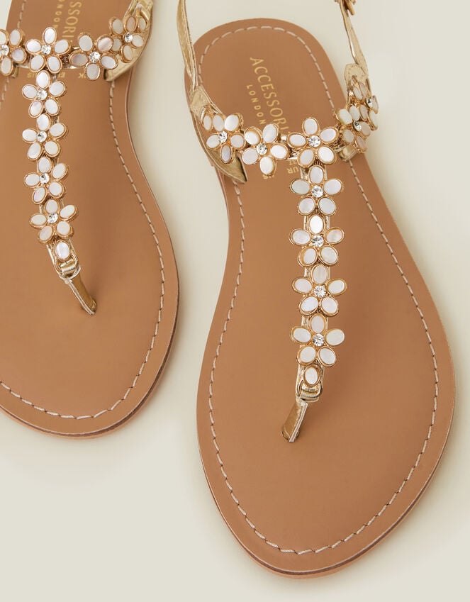 Accessorize Flower Embellished Sandals Cream