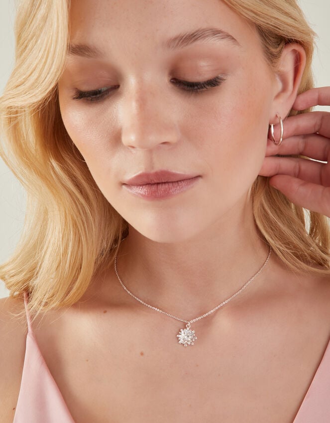 Accessorize Flower Gem Pendant Necklace