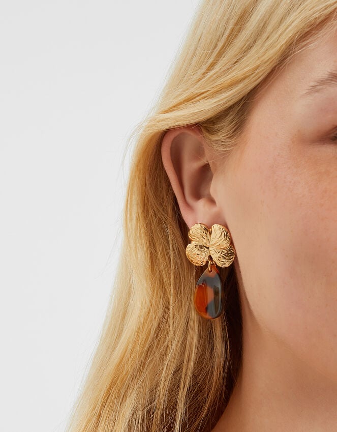 Accessorize Flower Tort Drop Earrings