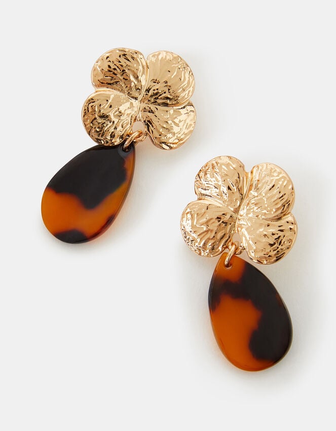 accessorize Flower Tort Drop Earrings