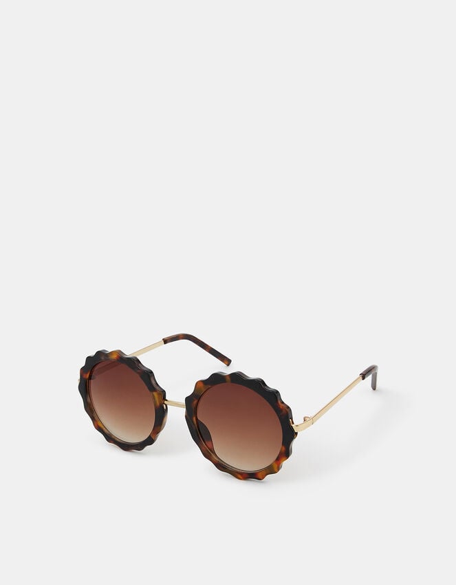 accessorize Flower Tortoiseshell Round Sunglasses