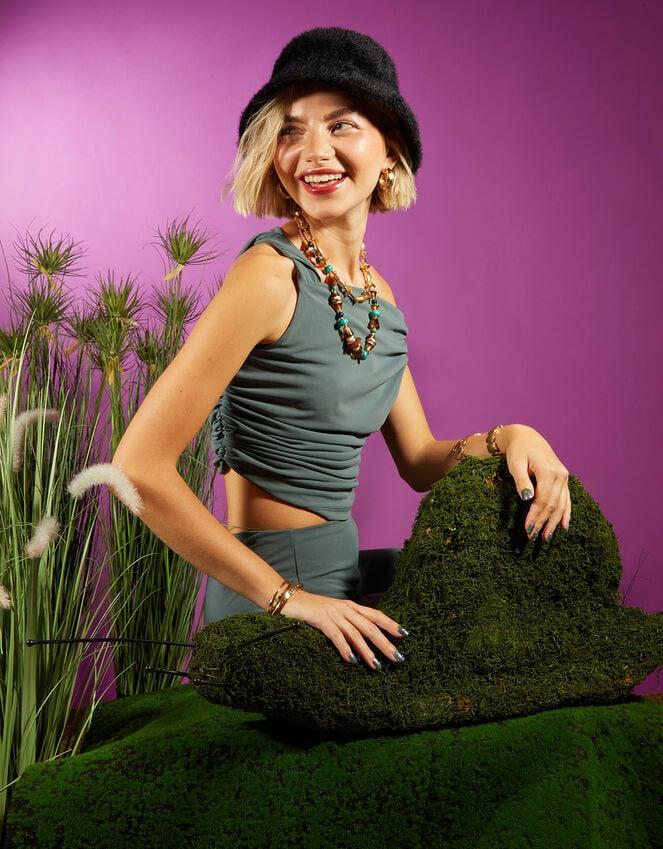 Accessorize Fluffy Bucket Hat Black