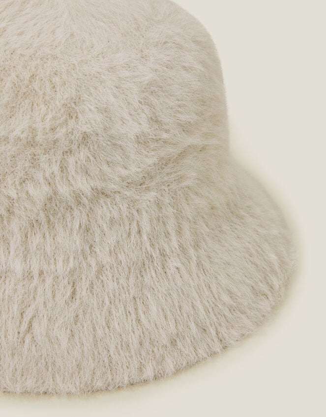 Accessorize Fluffy Bucket Hat Natural