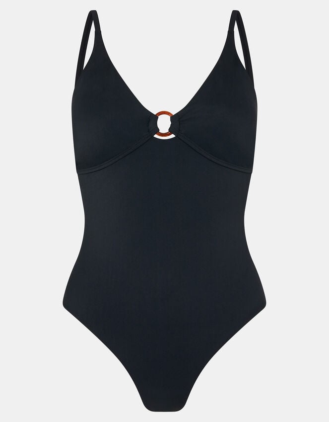 Accessorize Front Cut-Out Swimsuit Black