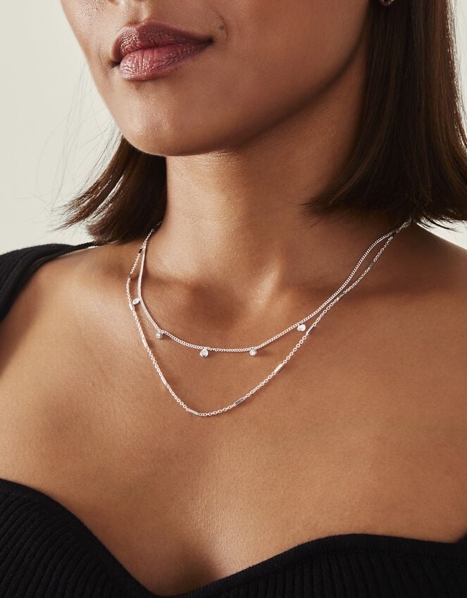 Accessorize Gem Disc Station Necklace