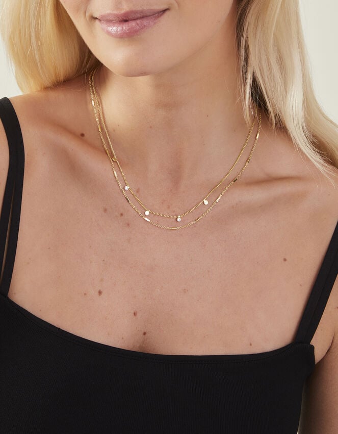 Accessorize Gem Disc Station Necklace