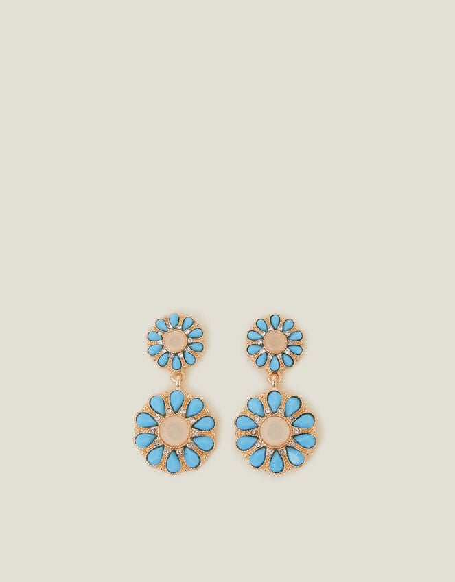 Accessorize Gem Flower Drop Earrings