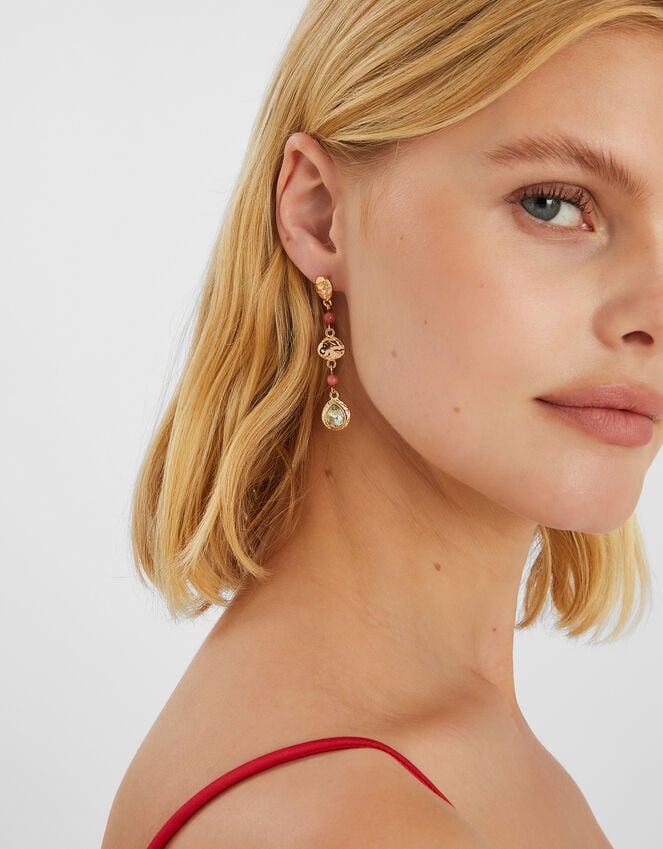 Accessorize Gem Long Drop Earrings