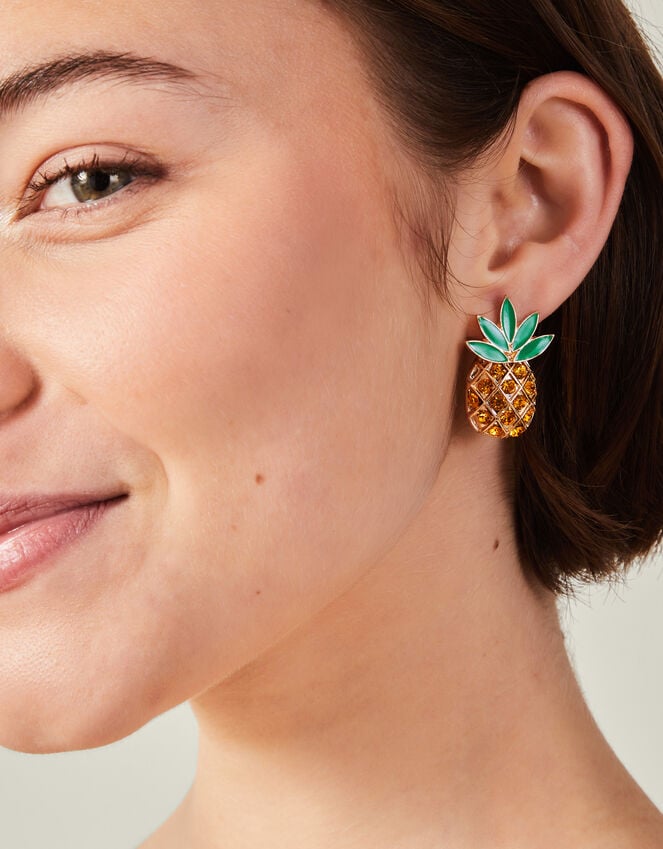 Accessorize Gem Pineapple Stud Earrings