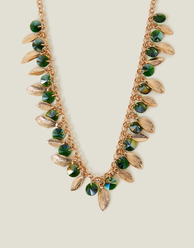 accessorize Gemstone and Leaf Necklace