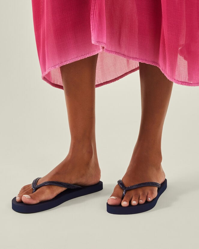 Accessorize Gemstone Flip Flops Blue