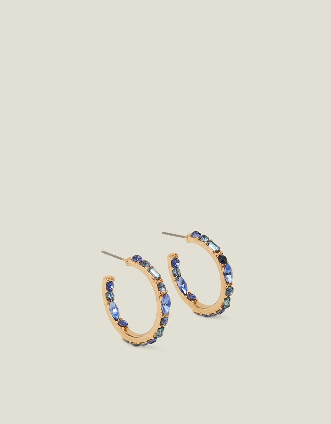 Accessorize Gemstone Hoop Earrings Blue