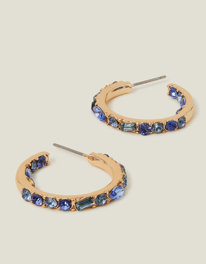 accessorize Gemstone Hoop Earrings Blue