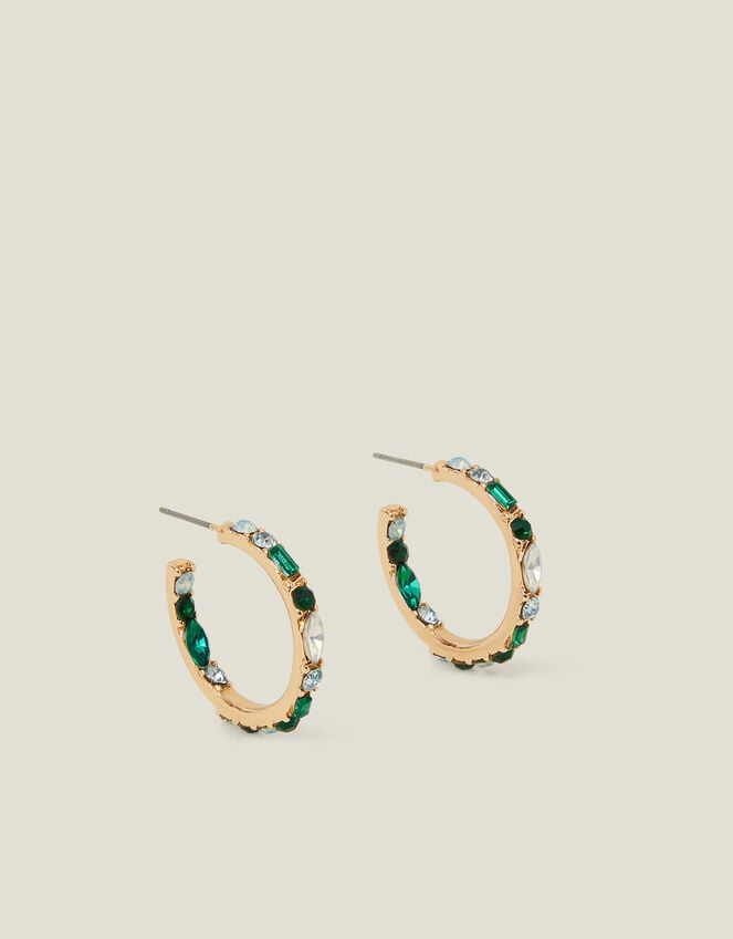Accessorize Gemstone Hoop Earrings Green