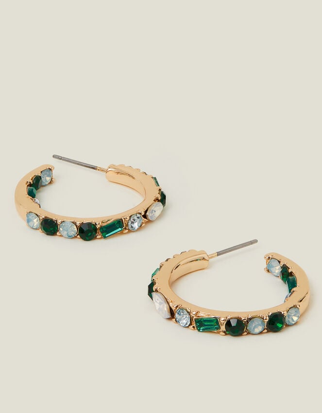 accessorize Gemstone Hoop Earrings Green