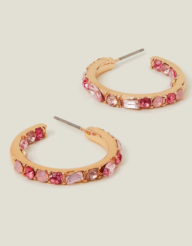 accessorize Gemstone Hoop Earrings Pink