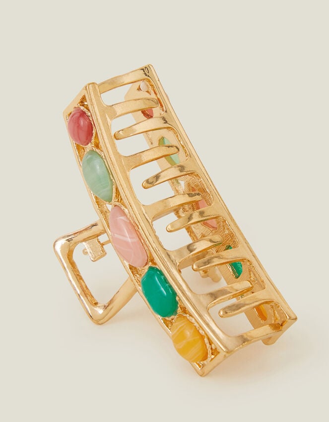 Accessorize Gemstone Metal Claw Clip