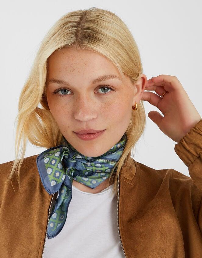 Accessorize Geometric Floral Square Satin Scarf