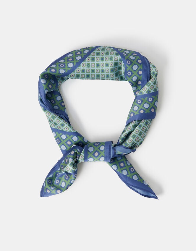 accessorize Geometric Floral Square Satin Scarf