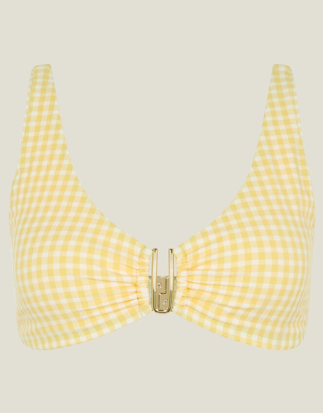 Accessorize Gingham Bikini Top Yellow