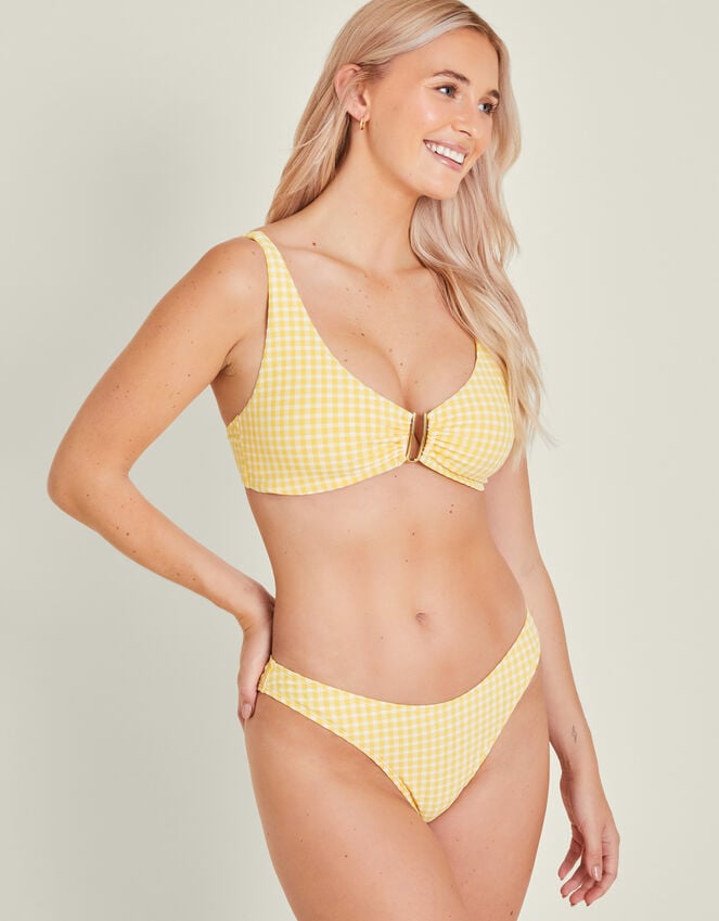 accessorize Gingham Bikini Top Yellow