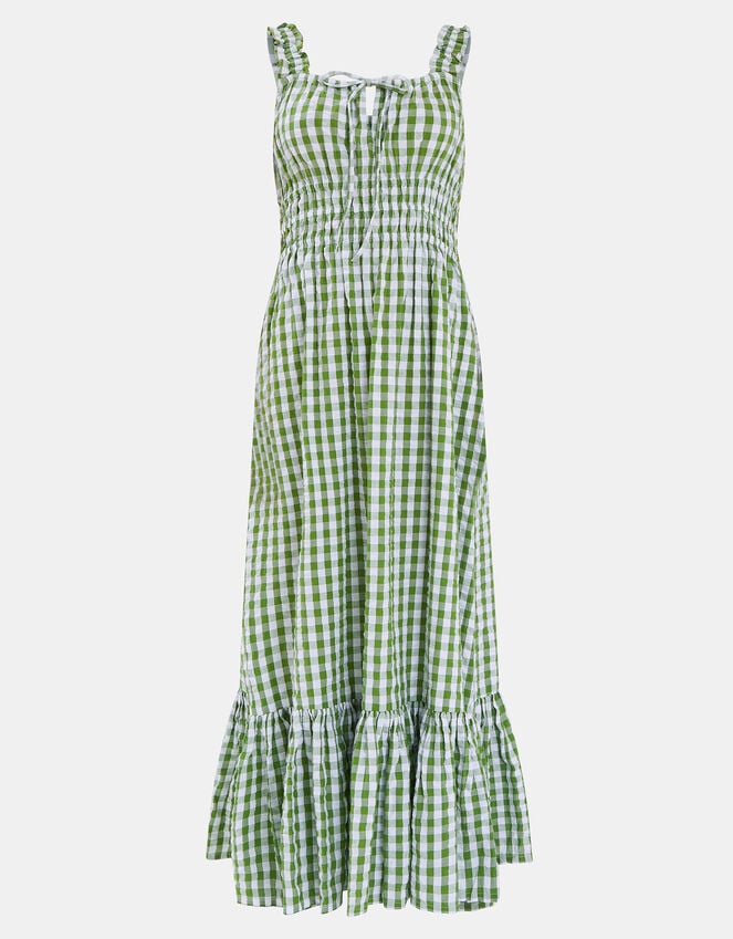 Accessorize Gingham Sleeveless Maxi Dress Green