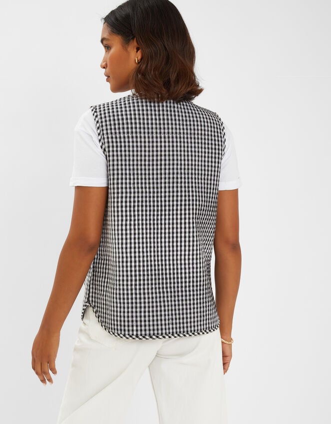 Accessorize Gingham Waistcoat Black