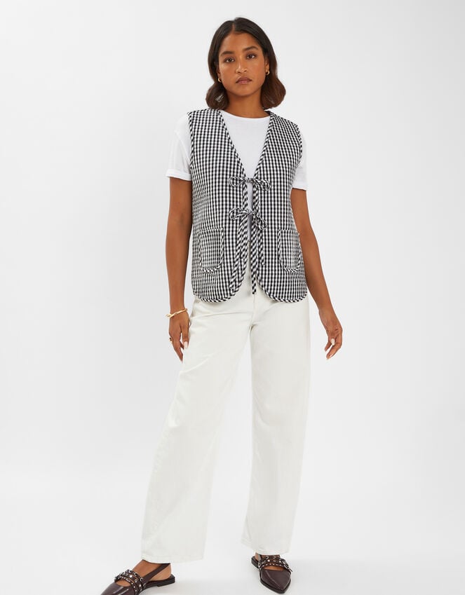 accessorize Gingham Waistcoat Black