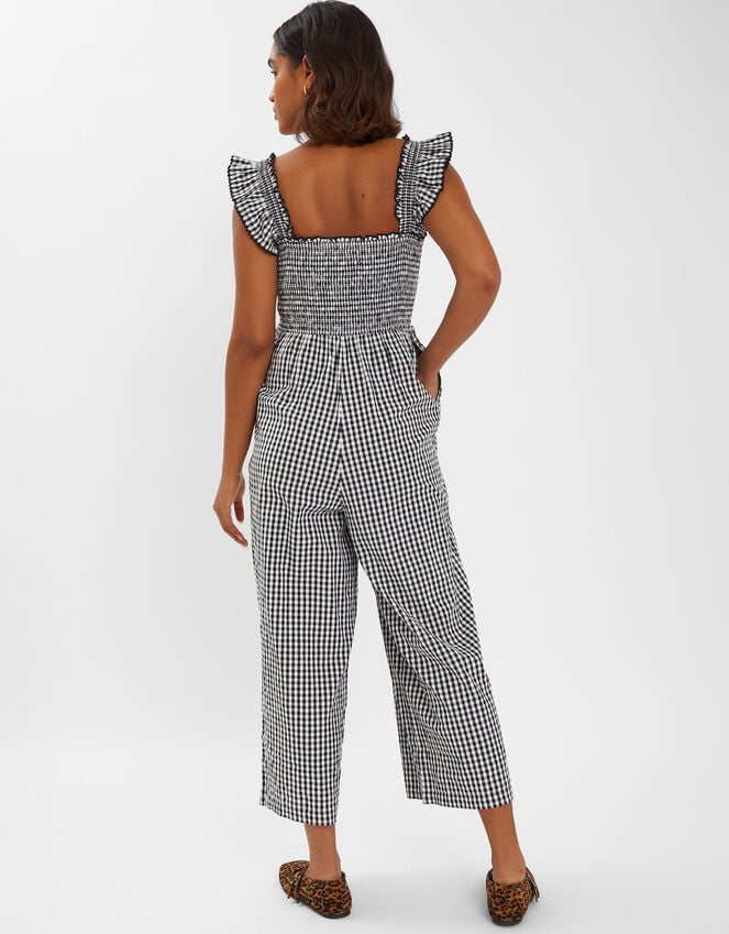 Accessorize Gingham Wide Leg Jumpsuit Black