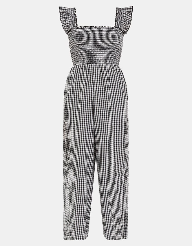 Accessorize Gingham Wide Leg Jumpsuit Black