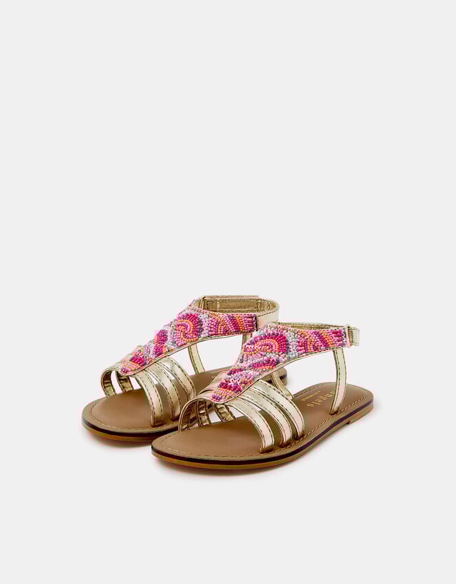 Accessorize Girls Beaded Gladiator Sandals Multi