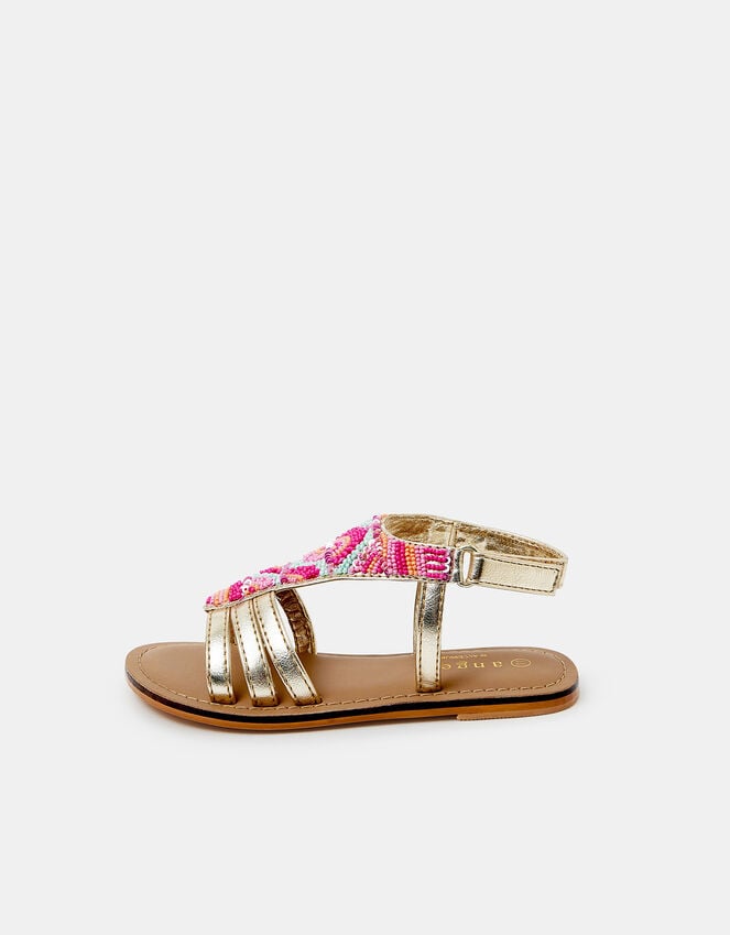 Accessorize Girls Beaded Gladiator Sandals Multi