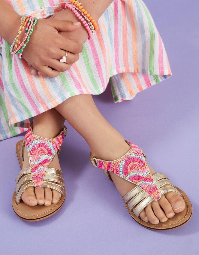 accessorize Girls Beaded Gladiator Sandals Multi